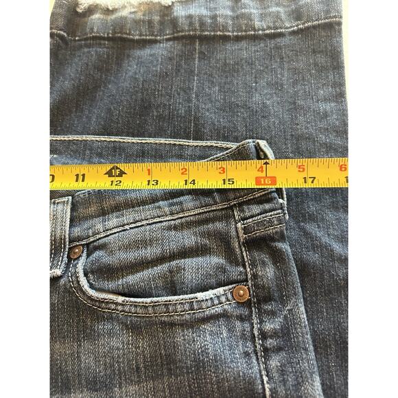 7 For All Mankind DOJO Bootcut Jeans Womens Size 30 Embroidered Pockets Wide Hem - Picture 5 of 9